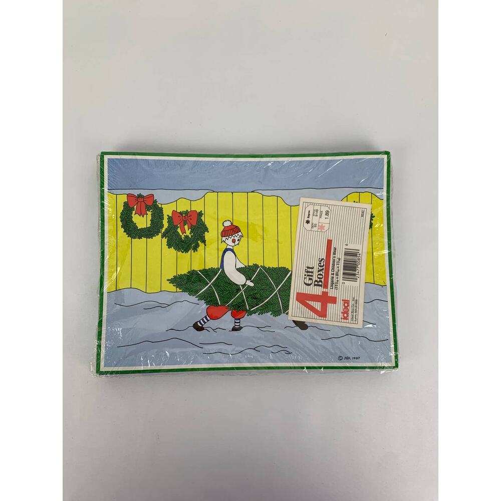 Vintage Ideal Box Co. Gift Boxes Set Of 4 Wrapping Christmas Small New Sealed